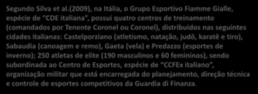 cidades italianas: Castelporziano (atletismo, natação, judô, karatê e tiro), Sabaudia (canoagem e remo), Gaeta (vela) e Predazzo (esportes de inverno); 250 atletas de elite (190 masculinos