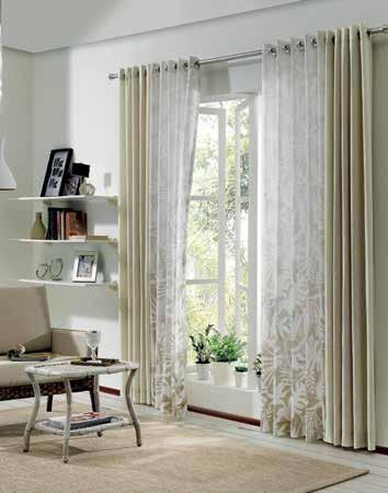 Já as cortinas Verona e Veneza são uma ótima sugestão para sala e quarto, com sua estampa de folhagem.