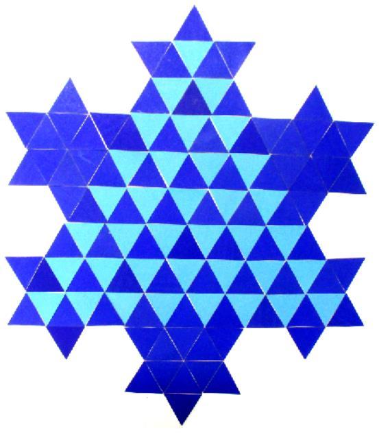 62. Construção do fractal Floco de neve de Koch. i. Formação de um triângulo equilátero com lados medindo nove unidades, 9u. ii.