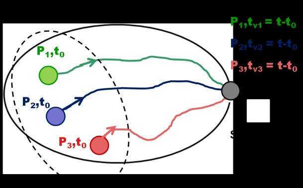 bacia pelas partículas que passaram pelo exutório em determinado momento (Botter et al. 2010, 2011) (ver figura 2).