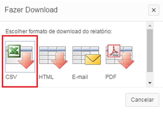 download e o formato csv.