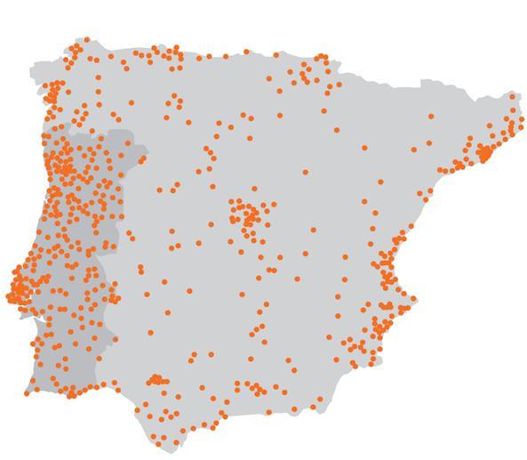 3º OPERADOR¹ DA PENÍNSULA IBÉRICA E APOSTA EM ÁFRICA 20 Rede de estações de serviço na Península Ibérica Distribuição de