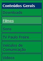 com sugestões de filmes, Sites relacionados, entrevistas, etc.