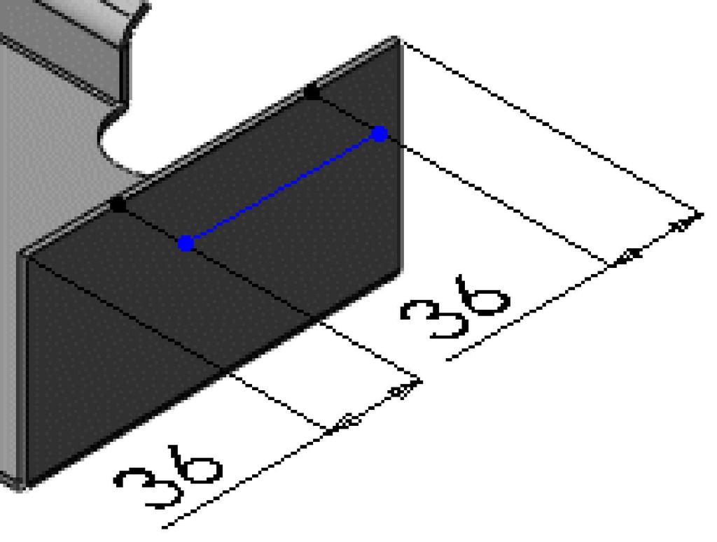 Seleccionar os pontos finais ao longo da flange base (aresta interna) a arraste-os em direcção ao centro, como mostrado.