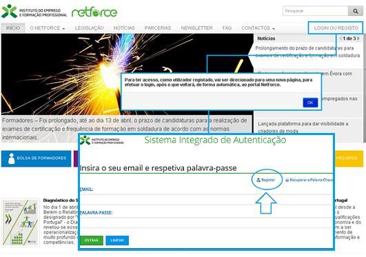 2. Opções gerais do Portal 2.1. Login Para aceder ao Portal Netforce o utente deverá aceder ao endereço https://netforce.iefp.