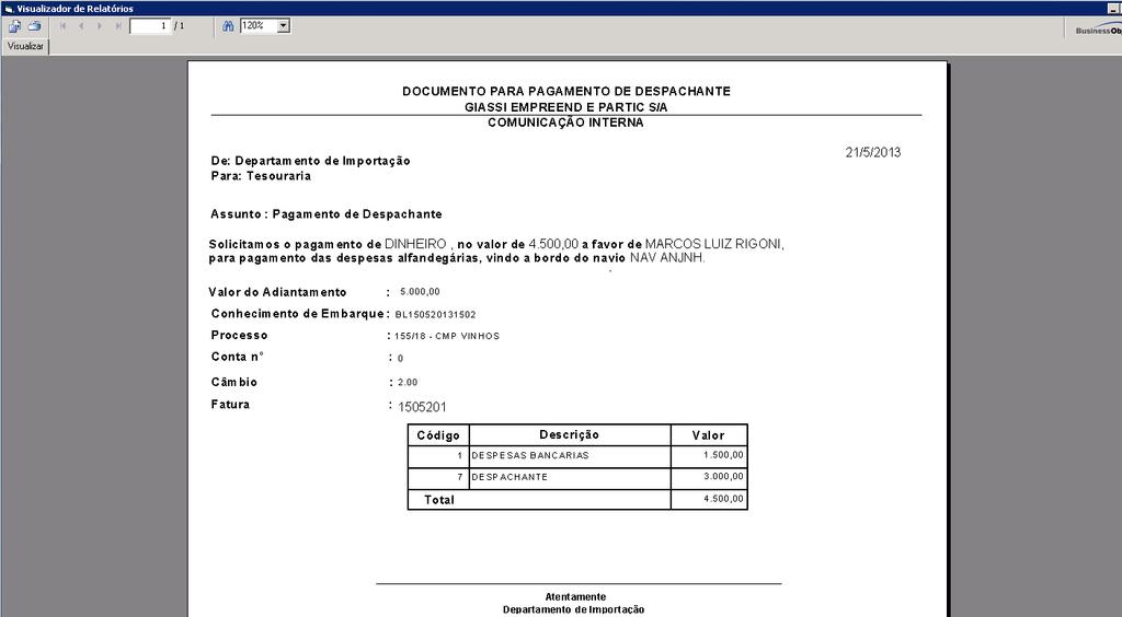 Ao finalizar o processo na Gestão de Container, o processo de Importação é finalizado e fica com todas as fases