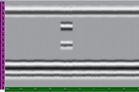 Ensaio por Ultrassom Aplicações Industriais J U L. / 2 0 1 6 6 2 No exemplo anterior, observem que a visualização da descontinuidade é feita pela simples observação da imagem na tela.