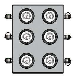 - Contém diferentes tomadores de pressão. - Adaptadores especiais para atender qualquer tipo de equipamento.