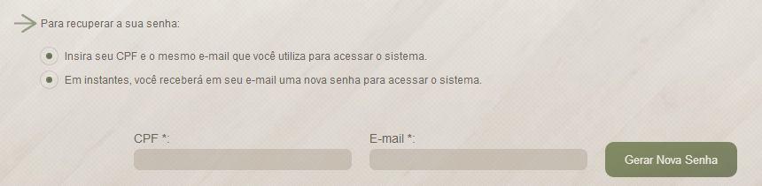 No primeiro acesso ao SIG-CAR, o usuário deve mudar sua senha aleatória para uma de sua fácil memorização.