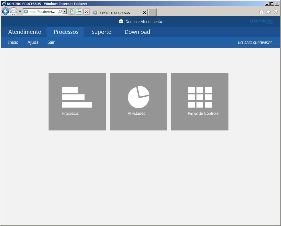 19. Domínio Processos no Domínio Atendimento O cliente somente terá a guia Processos disponível caso o mesmo possua o Domínio Atendimento contratado.