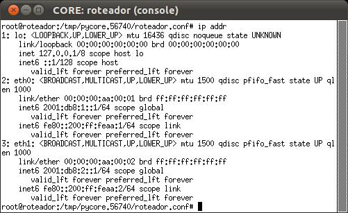 O resultado deve ser: *Obs: A partir desse comando é possível observar os endereços das interfaces, incluindo o MTU. d. Verifique a configuração do roteador através do mesmo comando.