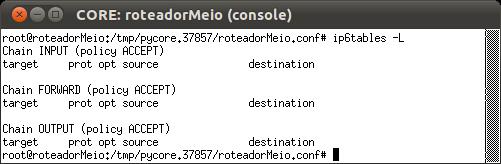 sessão utilizando o comando: # exit 5. Configure o firewall no roteadormeio. a.