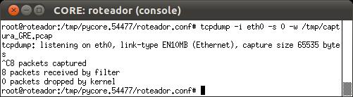 O resultado deve ser: d. No terminal do roteador, encerre a captura de pacotes através da sequência Ctrl+C. O resultado deve ser: 7. Encerre a simulação: a. aperte o botão ; ou b.