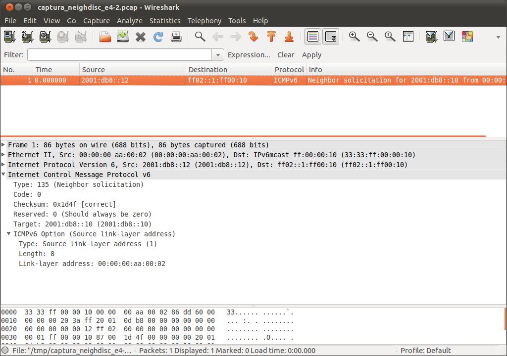 Observe que a interface do endereço copiado não capturou nenhum pacote direcionado ao ip copiado.