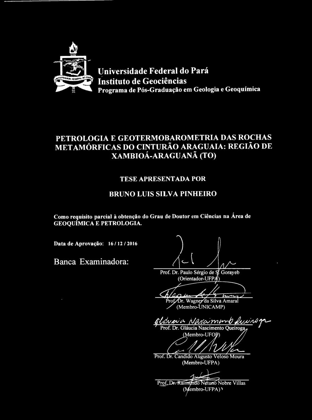 SILVA PINHEIRO Como requisito parcial à obtenção do Grau de Doutor em Ciências na Área de GEOQUÍMICA E PETROLOGIA.