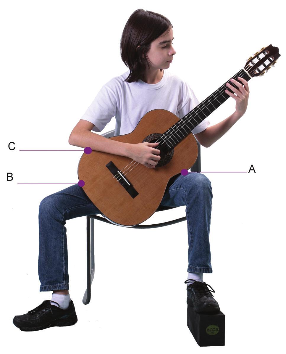 Aula 1 Atividade 1.1 A postura ao violão Nesta primeira atividade você vai explorar e compreender a posição correta do corpo para o posicionamento do violão.