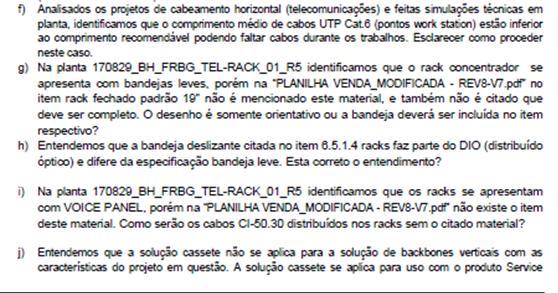 RESPOSTAS: a) Não cabe à CODEMIG a indicação de marca ou de modelo; mas apenas a descrição das especificações. O questionamento não permite inferir que inexiste mercado para o especificado.