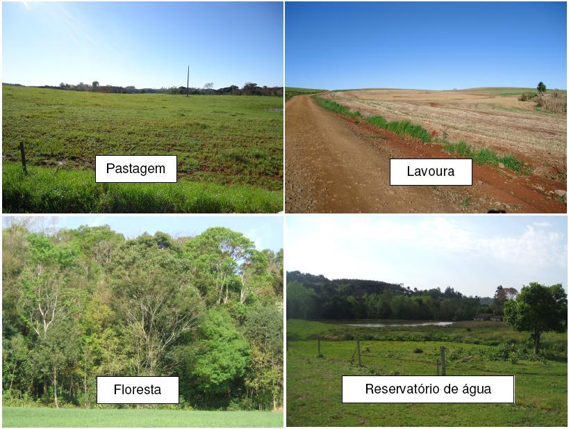 Geográfica p. 153-165 Na figura abaixo é possível visualizar, a partir de fotografias retiradas a campo, os quatro principais usos do solo na bacia hidrográfica do Rio Quatorze.