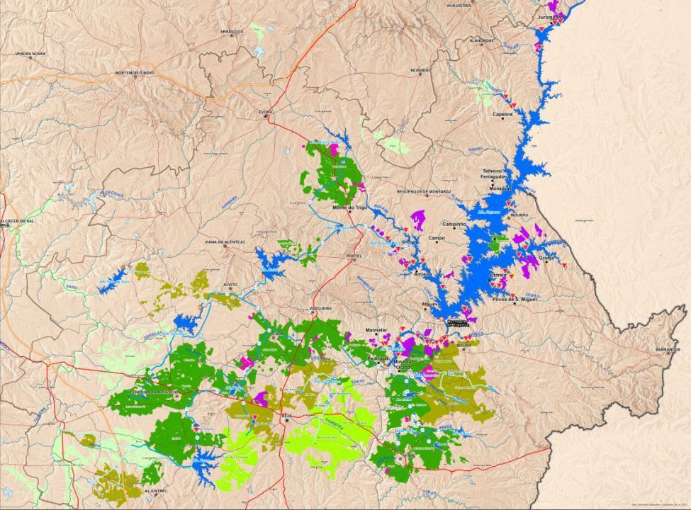 2. Caracterização da área de influência do projeto Alqueva O Alentejo, no Sul de Portugal, corresponde a cerca de 1/3 do território de Portugal Continental.