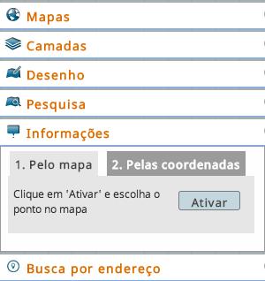 Informações Esta opção permite acessar informações do mapa, por meio