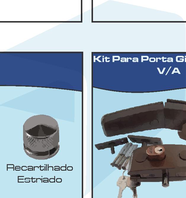 Cunha Kit Para Porta Giro Simples V/A Botão De Vitrine Nº1 e 2 - Quadrado e Redondo Quadrado BOTÃO VITRINE Redondo Kit Pivotante V/A