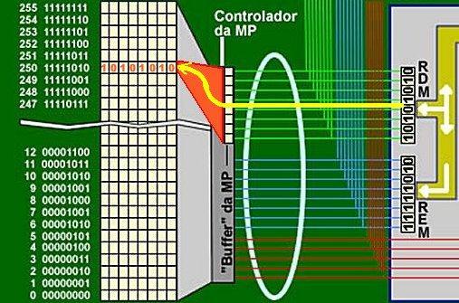 O controlador de memória lê o conteúdo do RDM, copia