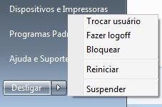 MÉTODOS DE DESLIGAMENTO A maneira correta de desligar o computador é através do atalho Desligar o Computador no menu iniciar. 1 2 3 4 5 6 1. Desligar 2.