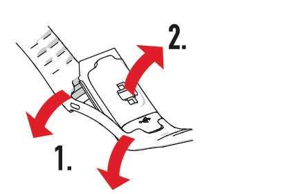 2. Retire o dispositivo do bracelete. Para aplicar o bracelete, siga estes passos pela ordem inversa.