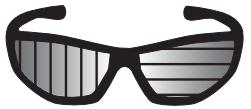 As linhas nas lentes dos óculos representam o eixo de polarização dessas lentes. Quais são as lentes que solucionam o problema descrito? a) b) c) d) e) 15.