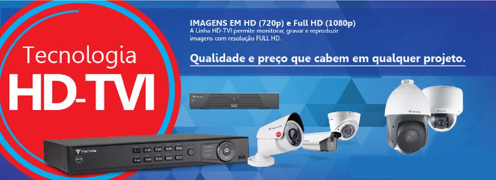 4* / 8* / 16* / 32 canais Sistema Analógico (Analógico convencional ou HD-TVI) + IP* Suporta câmeras de até 2 Mega Pixels (1080p) ou IP (modo NVR) Multi-Streaming - H.