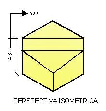 redução = 0,816 Perspectiva isométrica