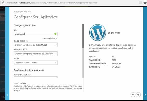 7 - Na próxima tela, coloque o nome que desejar ao aplicativo e verifique se ele está disponível para atribuir à solução.