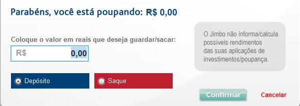 Sua situação atual Este pop-up serve para mostrar como está o seu orçamento.