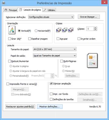 Como selecionar as opções de leiaute de impressão - Windows Você pode selecionar uma variedade de opções de leiaute e dimensionamento para seus documentos ou fotos na guia Leiaute de página.