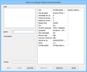 Tema principal: Salvar, compartilhar e personalizar as configurações de impressão Salvar e compartilhar configurações de papel - Windows Você pode salvar e compartilhar configurações que tenha