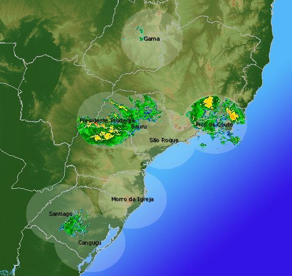 Composição dos radares 28-09-2011 10:45 GMT Radares: Gama - DF Pico do Couto - RJ