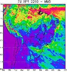 Já o WRF apresentou piores resultados para o primeiro dia de previsão, e que se deterioraram nos demais dias de previsão.