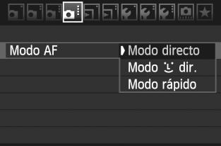 Utilizar AF para Fazer a Focagem Seleccionar o Modo AF Os modos AF disponíveis são [Modo directo], [Modo u dir.] (detecção de rosto, p.161) e [Modo rápido] (p.165).