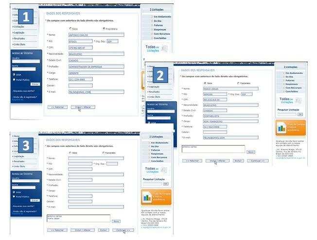 O próximo passo é registrar individualmente cada um dos funcionários e/ou sócios que vão