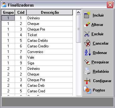 1 Introdução: Configuração RPdv - WRPdv WL 1.1. Finalizadoras Nesse cadastro realizaremos a configurações das finalizadoras (FIN).