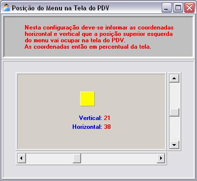 Ainda podemos definir o posicionamento que esse menu será apresentado no PDV,