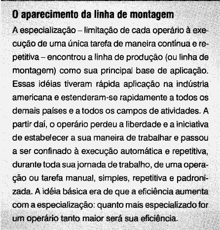 7 produção em massa, ou seja, a fabricação de produtos não diferenciados em grandes volumes foi um dos contextos que impulsionou essa teoria.