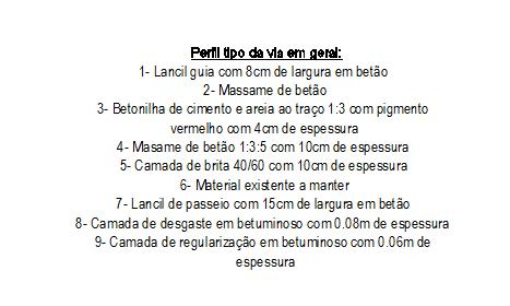 Figura 11 - Pormenor do perfil tipo da via em geral, Projecto de execução-pormenores de