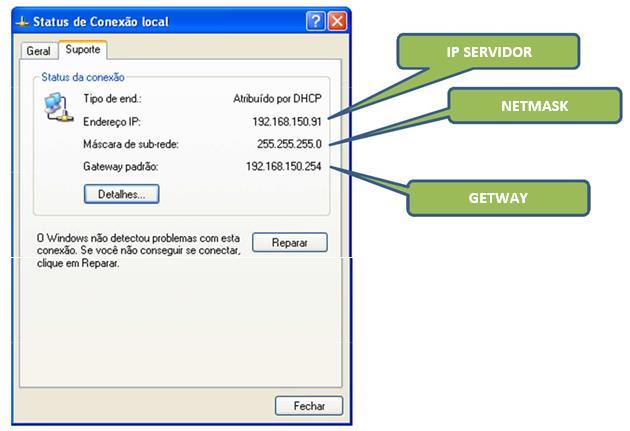 O IP do computador assume a função de IP do servidor e o IP do terminal será o IP atribuído ao terminal que pode ser configurado manualmente. Também é possível configurar o parâmetro 0.