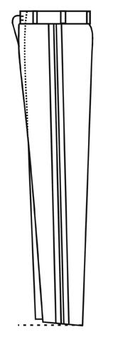 XXI - calça camuflada com abertura longitudinal: Fig 23 - Calça camuflada com abertura longitudinal a) confeccionada em tecido de brim, poliéster/algodão, de padronagem camuflada podendo ser do tipo