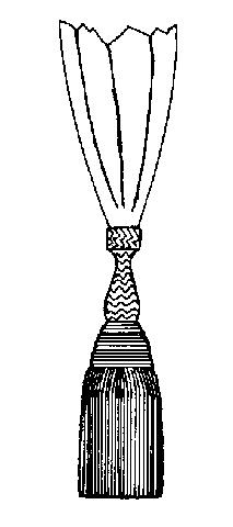 V - boné: Fig 162 - Boné a) de cor branca, forma cônica "a cavaignac", tendo 90mm de abertura, 51mm de cinta e 120mm em seu terço posterior; b) jugular na cor preta, com 15mm de largura, presa nas