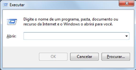 Explorer (abre o Windows Explorer); msconfig (abre o programa de configuração da Inicialização do Windows, permitindo escolher qual programa deve ou não ser carregado com o Windows); regedit (abre o