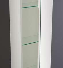 Furniture support with melamine lacquered in white with a door with mirror front.