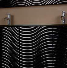 Wall column in MDF lacquered in black gloss with 1