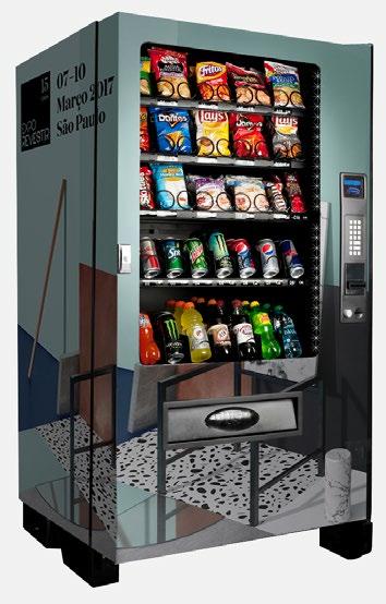 Interno Inside 32 Patrocínio praça de alimentação Vending machines Adesivagem de Vending Machines com arte de sua escolha espalhadas em pontos estratégicos da